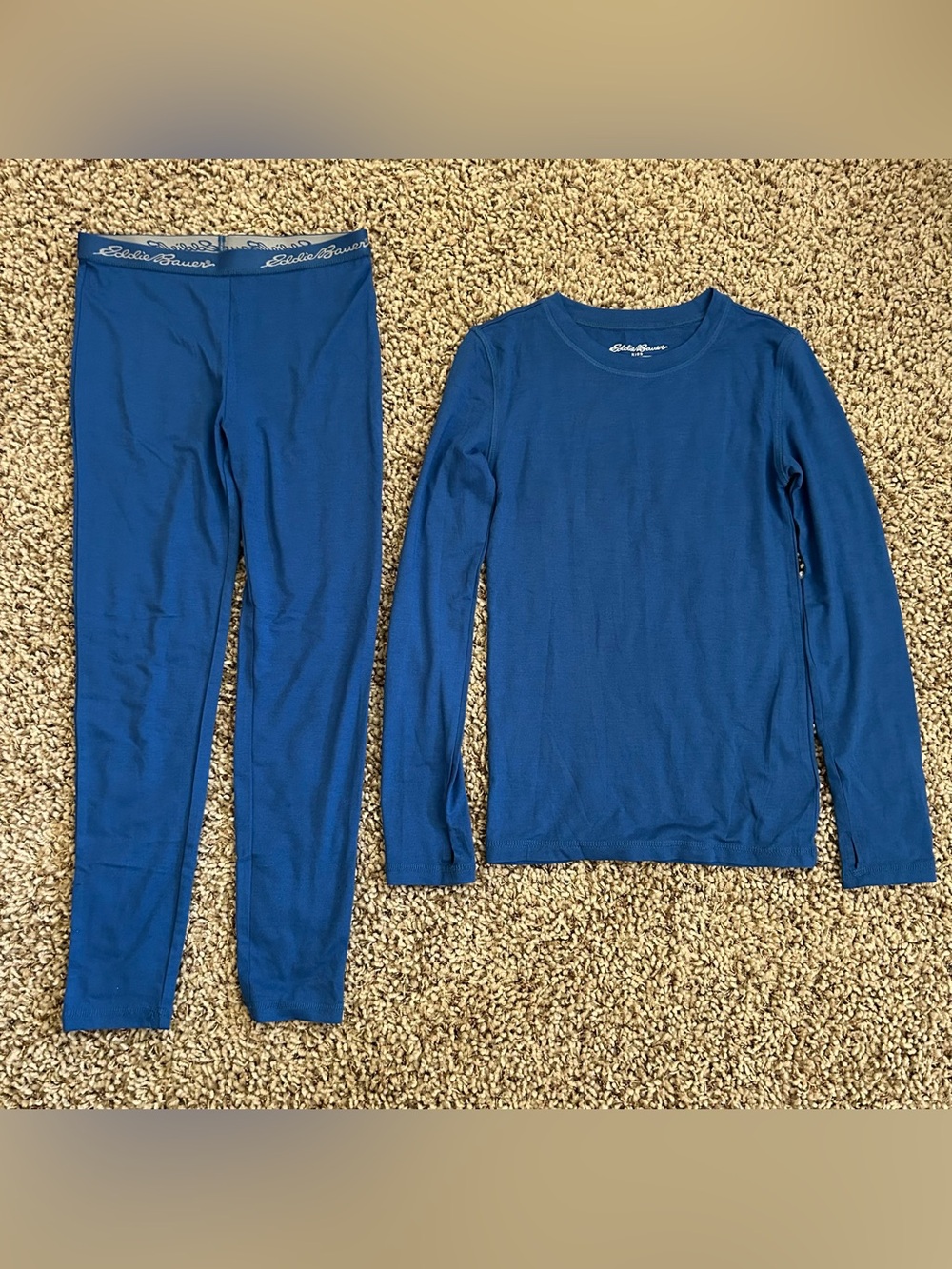 Eddie Bauer Solid Blue Kids base layer Set